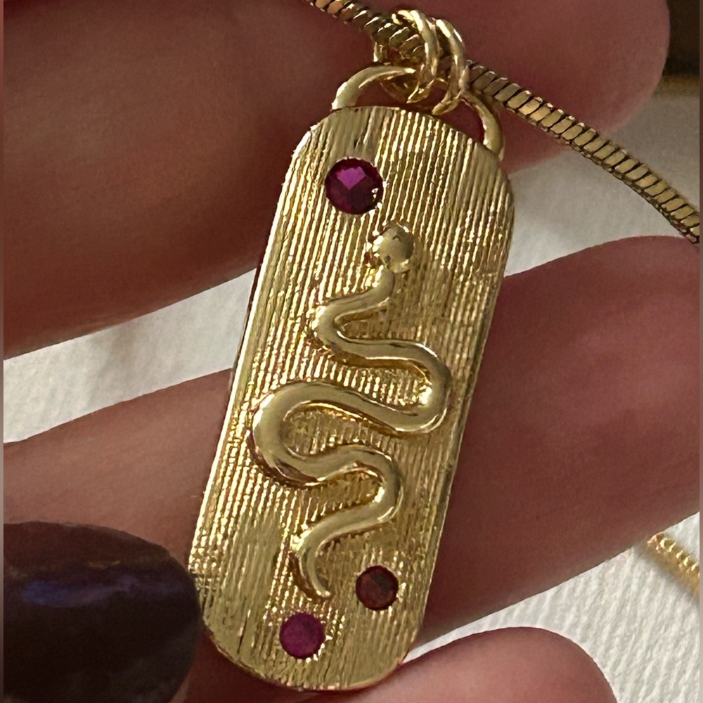 Gold Snake Pendant Necklace